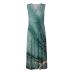 Summer Dresses for Women 2024, Marble Floral Print Deep V Neck Sleeveless Maxi Dress Trendy Flowy Beach Sundresses