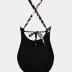 CUPSHE Women Swimsuit One Piece Bathing Suit Tummy Control V Neck Crisscross Wide Straps Self Tie Lace Up