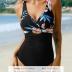 CUPSHE Women Swimsuit One Piece Bathing Suit Tummy Control V Neck Crisscross Wide Straps Self Tie Lace Up