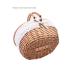 Cute 13" Wicker Picnic Basket with Removable Liner Empty Picnic Baskets with Lid, Picnic Hamper with Foldable Handles Picnic for 2, Natural Color,Small