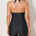 Tempt Me Women One Piece Swimsuits with Shorts Tummy Control Retro Bathing Suit Halter Boyleg Swimwear