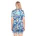 Womens Silk Satin Pajamas Set Sharks with Sunglasses Womens Short Sleeve Shorts Set 2 Piece Sleepwear Lounge Set S-XXL