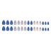 Blue Flowers Press on Nails Medium Almond Fake Nails French Tip Full Cover Glue on Nails Blue Pink Glossy Designs Cute Spring Summer False Nails Stick on Nails for Women Girls Nail Decorations