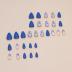 Blue Flowers Press on Nails Medium Almond Fake Nails French Tip Full Cover Glue on Nails Blue Pink Glossy Designs Cute Spring Summer False Nails Stick on Nails for Women Girls Nail Decorations
