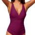 Hilor Women's Underwire One Piece Swimsuits Twist Front Ruched Tummy Control Bathing Suits Crossback Swimwear