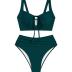 ZAFUL Womens High Waisted Bikini Two Piece Tummy Control Swimsuits Lace Up Front Retro Bathing Suits with Ruched Bottom
