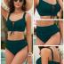ZAFUL Womens High Waisted Bikini Two Piece Tummy Control Swimsuits Lace Up Front Retro Bathing Suits with Ruched Bottom