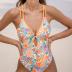 CUPSHE Women's One Piece Swimsuit Plunging V Neck Bathing Suit Front Keyhole Cutout O Ring Crisscross Strappy Back