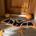 Ashler Halloween Bat Bathroom Rug, Bat Rug, Bath Mat for Halloween Decor, Gothic Area Rugs, Black Orange Bat Shaped Area Rugs for Front Door, Living Room Bedroom, Kids Room, 20x40IN