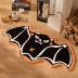 Ashler Halloween Bat Bathroom Rug, Bat Rug, Bath Mat for Halloween Decor, Gothic Area Rugs, Black Orange Bat Shaped Area Rugs for Front Door, Living Room Bedroom, Kids Room, 20x40IN