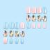 Short Press on Nails Square Fake Nails Summer Palm Tree Acrylic Nails Press ons Glossy Blue Pink Glue on Nails with Twilight Beach Designs Short False Nails Summer Artificial Nails for Women Girls
