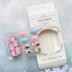 Short Press on Nails Square Fake Nails Summer Palm Tree Acrylic Nails Press ons Glossy Blue Pink Glue on Nails with Twilight Beach Designs Short False Nails Summer Artificial Nails for Women Girls