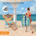 VINGLI Tall Beach Chair 2 Pack, with 5-Position, Cooler Bag, Cup Holders, Towel Bar, Lightweight Folding Beach Camping chairs for Adults（Blue/Green-High