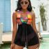 Colorful Glass Drink Sunset Tankini Swimsuits for Women Two Piece Bathing Suits 2024 Summer Beach Swimwear Swim Tank Top