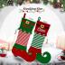 VRFASHION Elf Personalized Christmas Stockings, Custom Embroidered Name Family Xmas Stockings, Large Elf Xmas Stocking with Name, Christmas Tree Family Fireplace Hanging Stocking Decorations 1 Pcs
