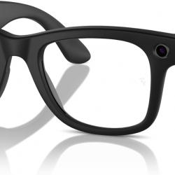 Meta Ray-Ban Wayfarer (Large) Smart Glasses - Matte Black, Clear to G15 Green Transitions