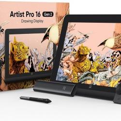 XPPen Artist PRO 16 Gen.2 Graphic Display 16 Inch Pen Display with X3 Pro Pen and Quick Remote Control, 99% sRGB Graphics Tablet
