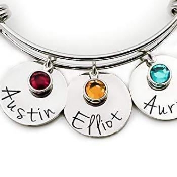 Personalized Mother's bracelet with kids names mothers day gift for mom