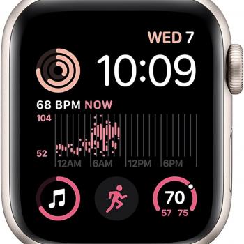 Apple Watch SE (2nd Gen) (GPS + Cellular, 40mm) - Starlight Aluminum Case with Starlight Sport Band, M/L (Renewed)