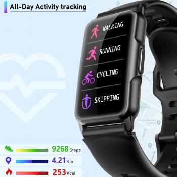 Smart Watch Fitness Tracker with 24/7 Heart Rate, Blood Oxygen Blood Pressure Monitor Sleep Tracker 120 Sports Modes Activity Trackers Step Calorie Counter IP68 Waterproof for Andriod iPhone Women Men