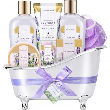 Spa Gifts for Women - Spa Luxetique Gift Baskets for Women, 8 Pcs Lavender Bath Sets for Women Gift with Bubble Bath, Lotion Gift Set, Birthday Gifts for Mom, Gift Set for Women