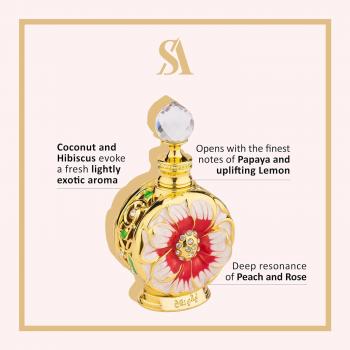 Swiss Arabian Layali Rouge For Women - Floral, Fruity Gourmand Concentrated Perfume Oil - Luxury Fragrance From Dubai - Long Lasting Artisan Perfume With Notes Of Papaya, Peach, And Coconut - 0.5 Oz