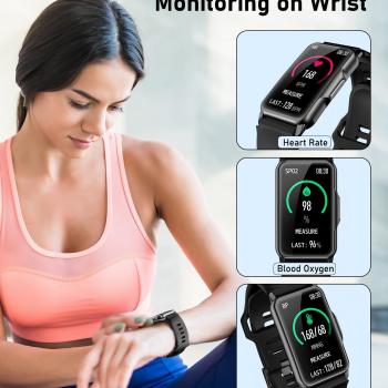 Smart Watch Fitness Tracker with 24/7 Heart Rate, Blood Oxygen Blood Pressure Monitor Sleep Tracker 120 Sports Modes Activity Trackers Step Calorie Counter IP68 Waterproof for Andriod iPhone Women Men