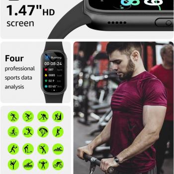 Smart Watch for Men Women Kids Answer/Make Calls,Fitness Tracker Watch with 1.47 Screen,24/7 Heart Rate Sleep Monitor,130+Sport Modes Smartwatches,IP68 Waterproof Activity Tracker for Android iOS