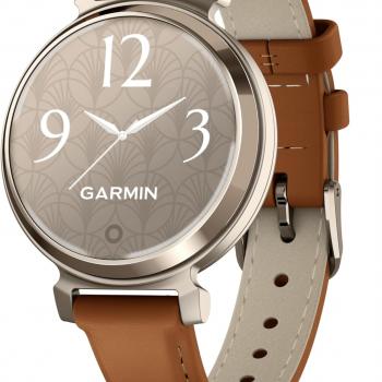 Garmin Lily 2, Small and Stylish Smartwatch, Hidden Display, Patterned Lens, Up to 5 Days Battery Life, Tan