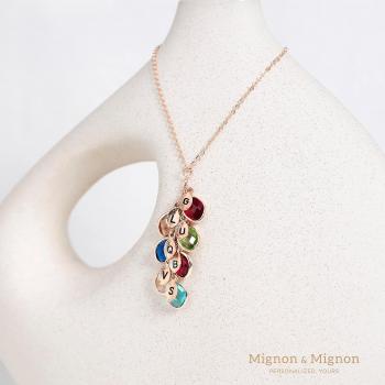 Birthstone Necklace for Women Mother's Day gift for Mom Daughter Grandma Kids Initials Grandchild Personalized Family Jewelry - BSON-L-D