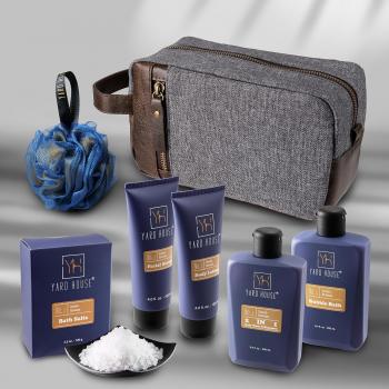 All Natural Bath and Body Spa Gift Basket Set for Men - Ocean Breeze - Luxury Men's Skin Care Kit For Him in Toiletry Bag for Revitalization, Exfoliating, Cleasing, Moisturing