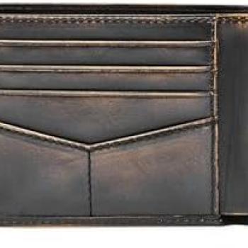 Fossil Men's Leather Bifold Wallet with Flip ID Window for Men