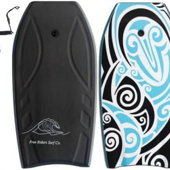 41'' Professional Boogie Board / Bodyboard for Kids and Adults - Heavy Durable for Beach. Premium EPO Core with Dual Fiberglass Stringers and Smooth Slick HDPE Bottom