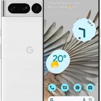 Google Pixel 7 Pro 5G 128GB 12GB RAM 24-Hour Battery Factory Unlocked for All Carriers Global Version - Snow