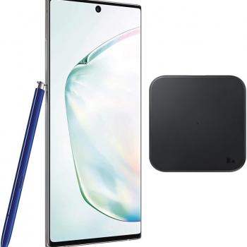 Samsung Galaxy Note 10+ Plus (256GB, 12GB) 6.8" QHD+ AMOLED, Snapdragon 855, 4300mAh Battery, 4G LTE AT&T Unlocked (T-Mobile, Verizon, Global) N975F (w/Fast Wireless Charger) (Aura Glow)