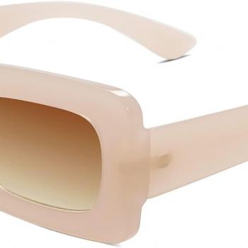 SOJOS Retro 90s Nude Rectangle Sunglasses Womens Mens Trendy Chunky Glasses