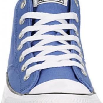 Converse Unisex Chuck Taylor All Star Malden Street Mid High Canvas Sneaker - Lace up Closure Style - Ancestral Blue/White/Black 11