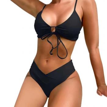 Sexy Bikini Set High Cut Swimsuit Set for Women Tie Knotte Bathing Suit 2 Piece