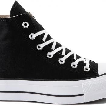 Converse Womens' Chuck Taylor All Star Hi Top Lift Platform Sneakers, Black/White/White, Size 8