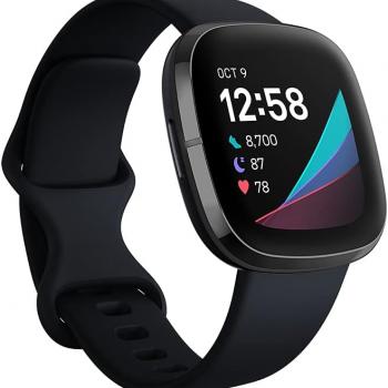 Fitbit Sense Advanced Smartwatch with Tools for Heart Health, Stress Management & Skin Temperature Trends, Carbon/Graphite, One Size (S & L Bands Included)