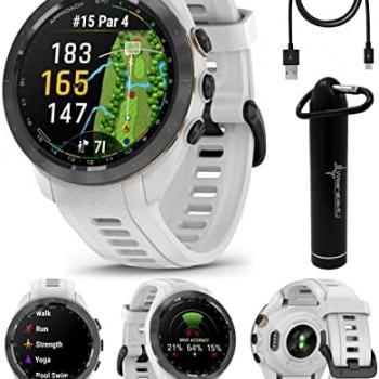 Wearable4U - Garmin Approach S70 - Ceramic 42 mm Golf: 1.2" AMOLED Display Up to 10 Days Battery Life, Multisport High-Performance Multi-Band GPS Premium Smart Watch w/ 43K+ Golf maps & Gift Bundle