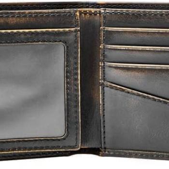 Fossil Men's Leather Bifold Wallet with Flip ID Window for Men