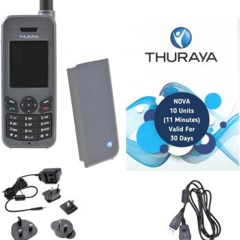 Thuraya XT-LITE Satellite Phone Telephone & NOVA Prepaid SIM Card with 10 Units (11 Minutes) 30 Days Validity - Voice, Text Messaging SMS