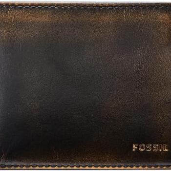 Fossil Men's Leather Bifold Wallet with Flip ID Window for Men