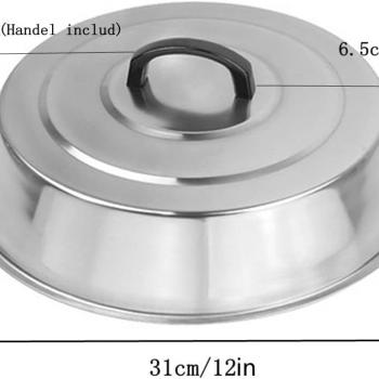 ZBXFCSH Griddle Accessories 12 Inch Round Stainless Steel Cheese Melting Dome, Steaming & Basting Griddle Cover - Best for Use in Flat Top Griddle Grill Cooking Indoor or Outdoor