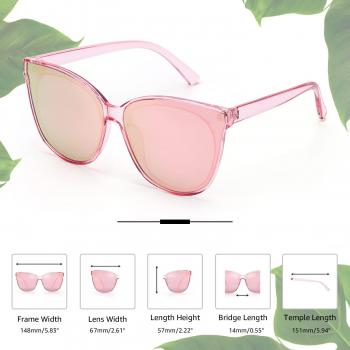 LVIOE Cat Eyes Sunglasses for Women, Polarized Oversized Fashion Vintage Eyewear for Driving Fishing - 99.99% UV Protection