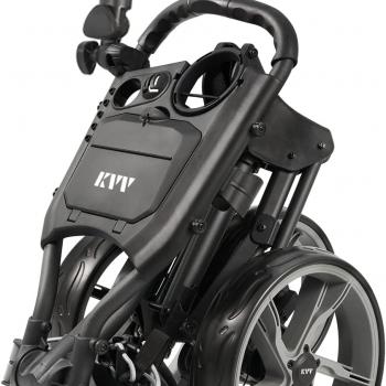 KVV 3 Wheel Golf Push Cart Ultra Lightweight Smallest Folding Size, New-Version Scorecard Holder