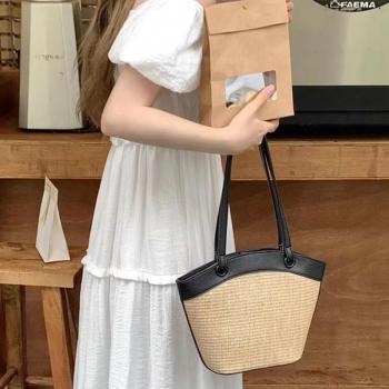 Straw Bag for Women Straw Beach Bag Tote Bag French Retro Shoulder Bag Handbag Summer Woven Hobo Bag 2024 Travel Tote Bags