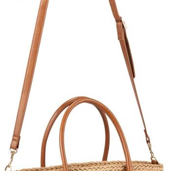 Straw Bag for Women - Handmade Women's Straw Purse Bag - Adjustable Shoulder Strap - Perfect for Summer Vacation Beach Tote