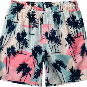 SUNDAY ROSE Mens Swim Trunks Quick Dry 5 inch Inseam Beach Shorts with Mesh Lining Bathing Suits for Men